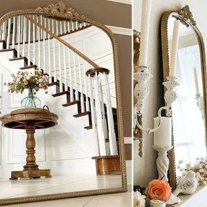 Antique Inspired Gleaming Metal Mirror